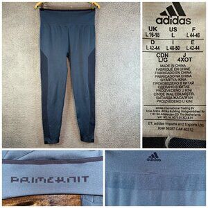 adidas Pants Women's Large Blue PrimeKnit Believe This Seamless Tech Ink